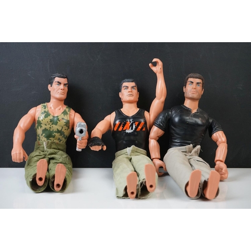 491 - 19 x Playworn Circa 1990's Hasbro Action Man action figures and vehicles to include Ice Extreme Skat... 