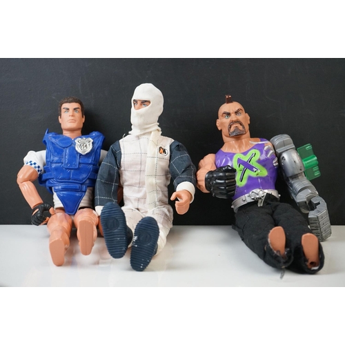 491 - 19 x Playworn Circa 1990's Hasbro Action Man action figures and vehicles to include Ice Extreme Skat... 