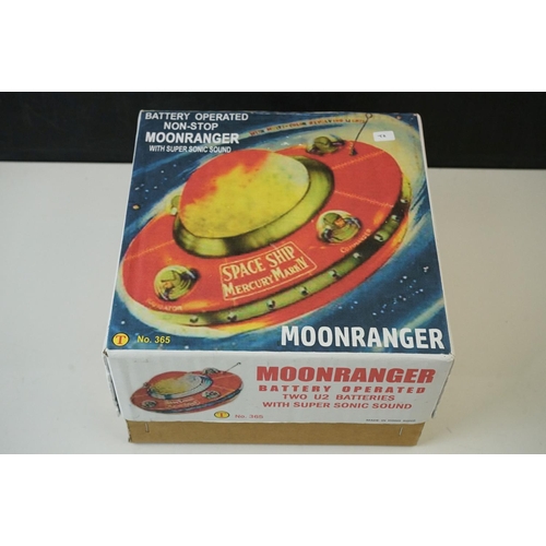 493 - Boxed battery operated Moon Scout, and boxed battery operated Moonranger, with reproduction box