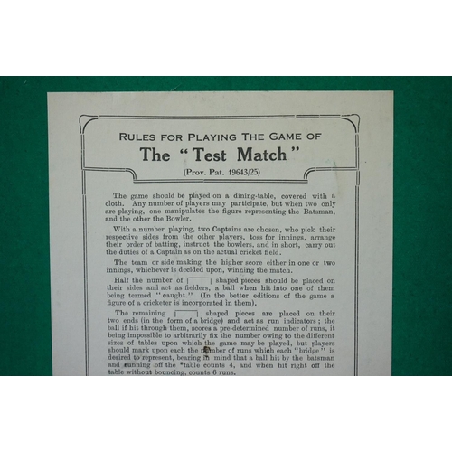 494 - Boxed circa 1930's The Test Match mechanical cricket game, with original box, appears complete but u... 