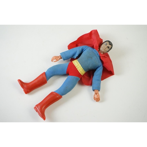 499 - Five playworn Mego action figures to include Batman, Robin, Batman, Superman and Uhura, grubby cloth... 