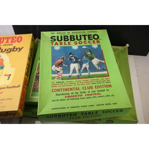 505 - Five boxed Subbuteo sets to include Table Cricket, Rugby, 2 x Club Edition and International Floodli... 