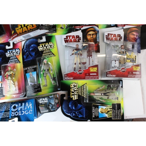 508 - Star Wars - 14 x Carded Kenner and Hasbro Star Wars action figures to include 2 x Luke Skywalker, 3 ... 