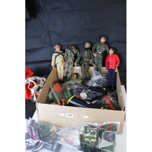 515 - Five playworn Palitoy Action Man action figures to include Afrikakorps, Tom Stone (missing head), Gr... 