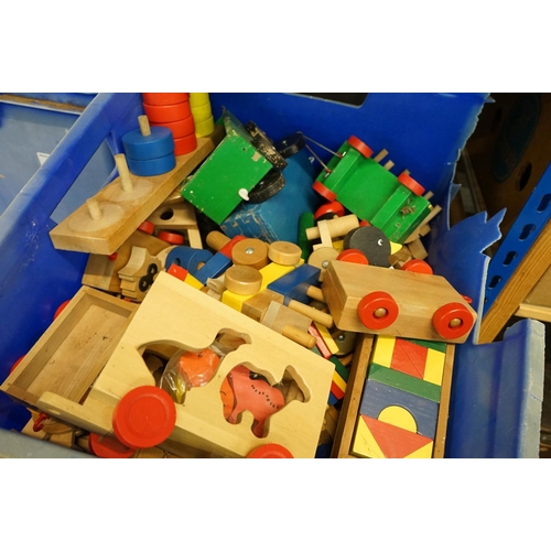 522 - Large quantity of vintage wooden toys and board games