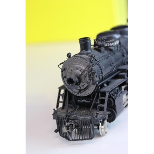 53 - Boxed Sunset Models HO gauge Santa Fe 4-8-2 3700 class brass locomotive & tender, 1 of 150 factory p... 