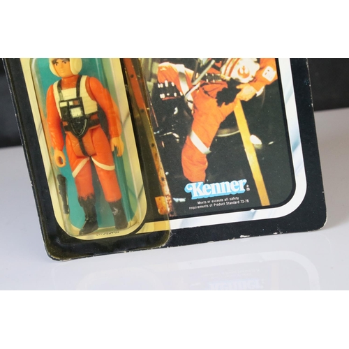 531 - Star Wars - Carded Kenner Return of the Jedi Luke Skywalker X-Wing Fighter Pilot, 77 back, punched, ... 