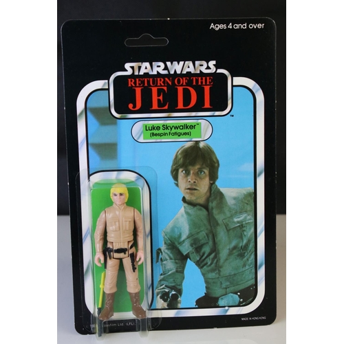 532 - Star Wars - Carded Return of the Jedi Luke Skywalker Bespin Fatigues figure, 45 back, Palitoy Hong K... 