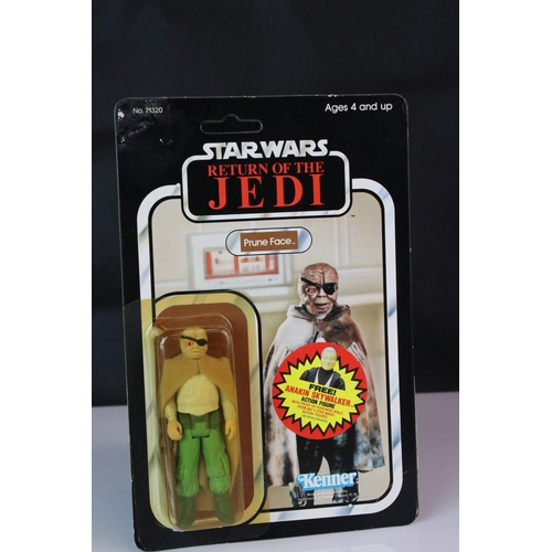 534 - Star Wars - Carded Kenner Return of the Jedi Prune Face figure, unpunched, 77 back, discolouring to ... 