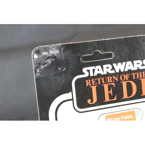 534 - Star Wars - Carded Kenner Return of the Jedi Prune Face figure, unpunched, 77 back, discolouring to ... 