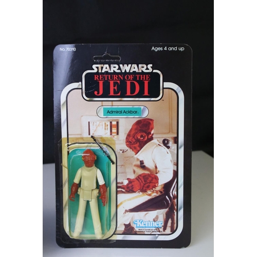 536 - Star Wars - Carded Kenner Return of the Jedi Admiral Ackbar, bubble is split but accessory is comple... 