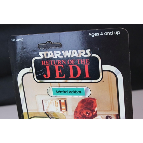 536 - Star Wars - Carded Kenner Return of the Jedi Admiral Ackbar, bubble is split but accessory is comple... 