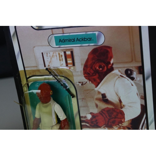 536 - Star Wars - Carded Kenner Return of the Jedi Admiral Ackbar, bubble is split but accessory is comple... 