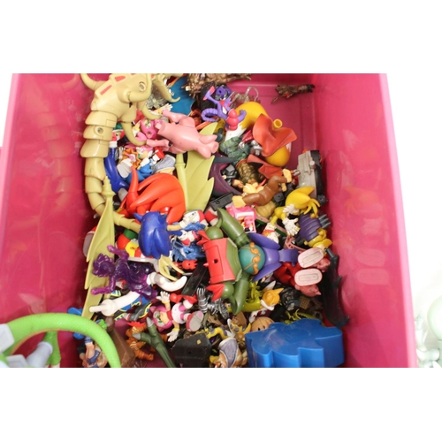 548 - Collection of playworn action figures featuring Sonic the Hedgehog, Pokemon Yu-Gi-Oh, etc