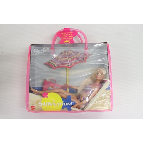 559 - Four boxed Mattel Barbie dolls to include Sunsation 54194, Timeless Silhouette 29050, Weekend Style ... 