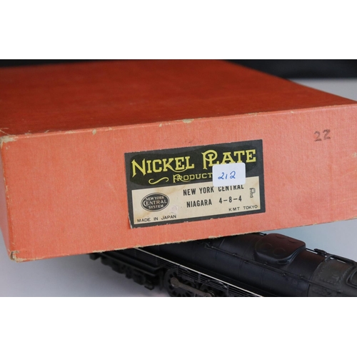 56 - Boxed Nickel Plate Products HO gauge New York Central Niagara 4-8-4 brass locomotive & tender (KMT T... 