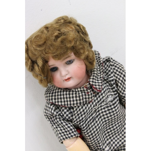 563 - Kammer & Reinhardt bisque headed doll with sleeping glass eyes, teeth, cracking to a thumb, with add... 