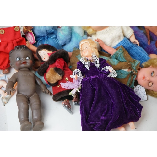 568 - Collection of various plastic dolls and soft toys to include Ty, mid 20th C celluloid dolls, Mattel ... 