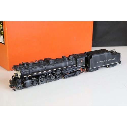 57 - Boxed Nickel Plate Products HO gauge Boston & Albany Class A-1b 2-8-4 brass locomotive & tender (KMT... 