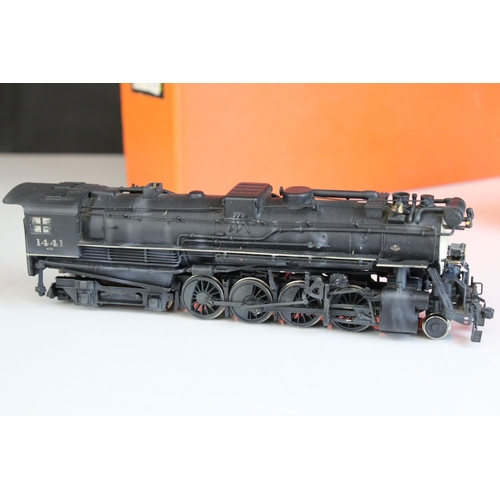 57 - Boxed Nickel Plate Products HO gauge Boston & Albany Class A-1b 2-8-4 brass locomotive & tender (KMT... 