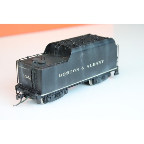 57 - Boxed Nickel Plate Products HO gauge Boston & Albany Class A-1b 2-8-4 brass locomotive & tender (KMT... 