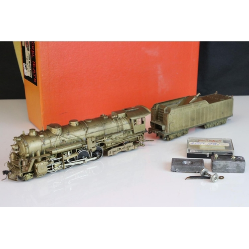 58 - Boxed Nickel Plate Products HO gauge Chicago and North Western Class J-4 2-8-4 2798 brass locomotive... 