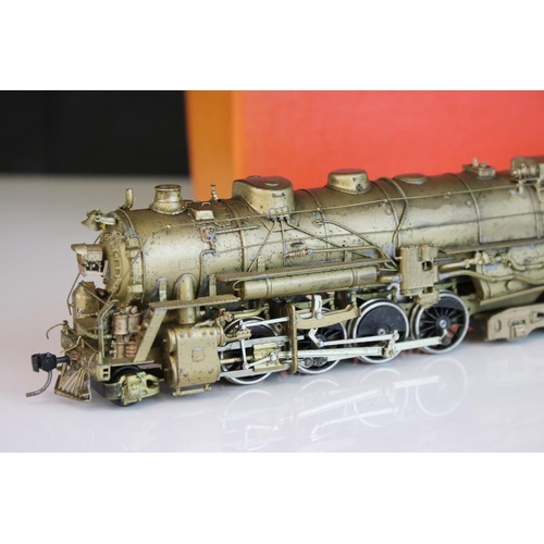 58 - Boxed Nickel Plate Products HO gauge Chicago and North Western Class J-4 2-8-4 2798 brass locomotive... 