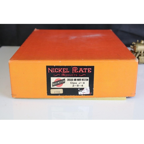 58 - Boxed Nickel Plate Products HO gauge Chicago and North Western Class J-4 2-8-4 2798 brass locomotive... 