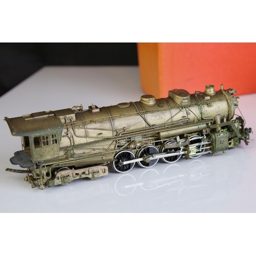 58 - Boxed Nickel Plate Products HO gauge Chicago and North Western Class J-4 2-8-4 2798 brass locomotive... 