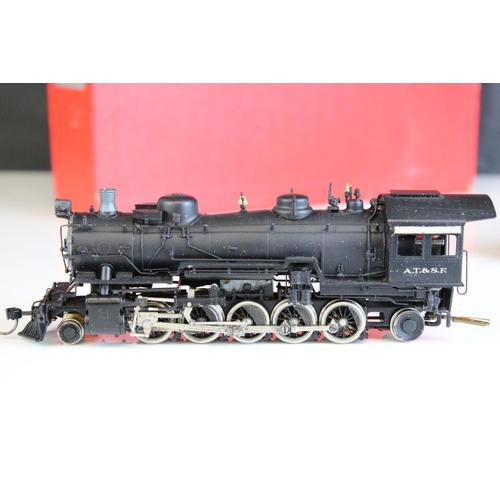 64 - Boxed Westside Model Company HO gauge AT & SF '3010' 2-10-2 brass locomotive & tender made by Katsum... 