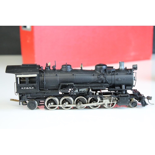 64 - Boxed Westside Model Company HO gauge AT & SF '3010' 2-10-2 brass locomotive & tender made by Katsum... 