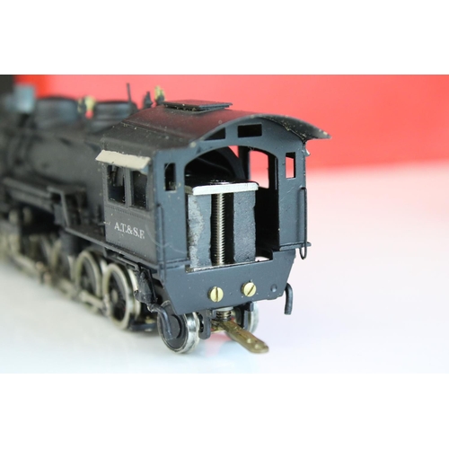 64 - Boxed Westside Model Company HO gauge AT & SF '3010' 2-10-2 brass locomotive & tender made by Katsum... 