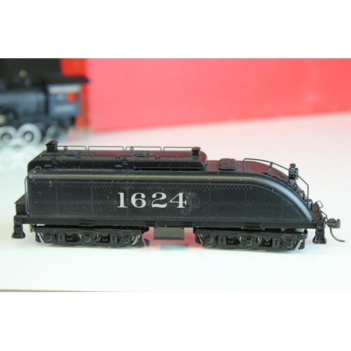 64 - Boxed Westside Model Company HO gauge AT & SF '3010' 2-10-2 brass locomotive & tender made by Katsum... 