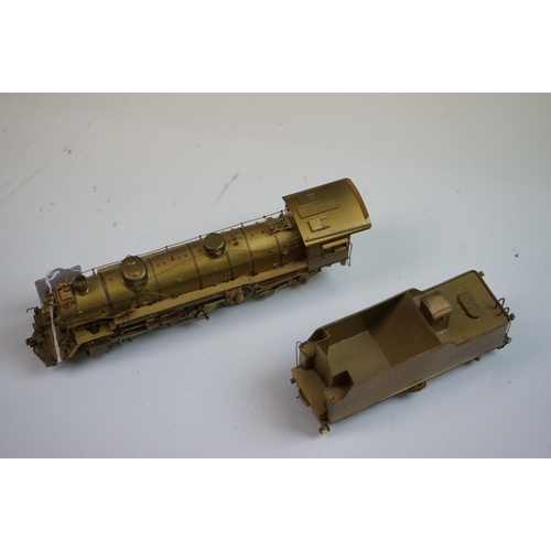 81 - Boxed Key Imports HO gauge Southern MS1 2-8-2 brass locomotive & tender, unpainted, by Samhongsa (Ko... 