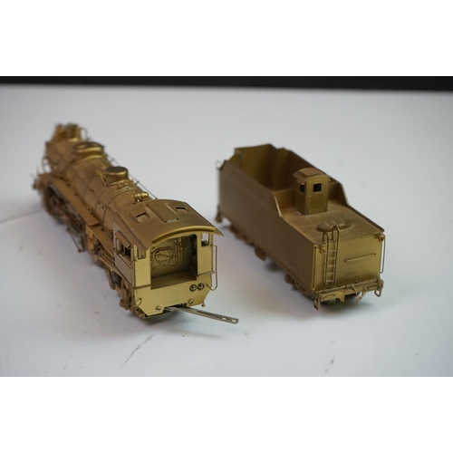 81 - Boxed Key Imports HO gauge Southern MS1 2-8-2 brass locomotive & tender, unpainted, by Samhongsa (Ko... 