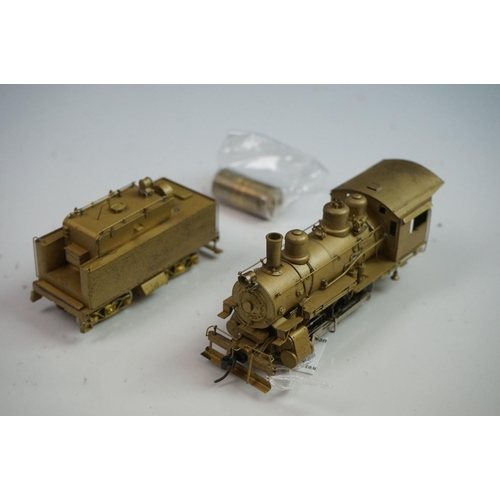 82 - Boxed Balboa Katsumi (Japan) HO gauge Santa Fe 9000 0-6-0 brass locomotive & tender, unpainted, appe... 