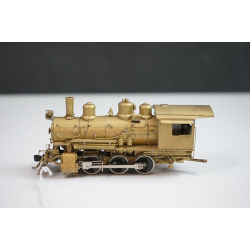 82 - Boxed Balboa Katsumi (Japan) HO gauge Santa Fe 9000 0-6-0 brass locomotive & tender, unpainted, appe... 