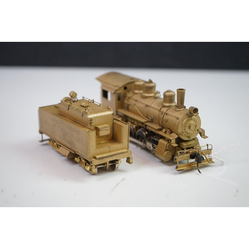 82 - Boxed Balboa Katsumi (Japan) HO gauge Santa Fe 9000 0-6-0 brass locomotive & tender, unpainted, appe... 