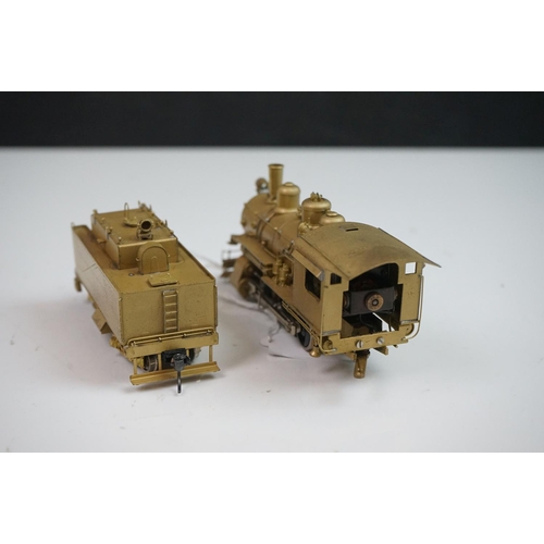 82 - Boxed Balboa Katsumi (Japan) HO gauge Santa Fe 9000 0-6-0 brass locomotive & tender, unpainted, appe... 