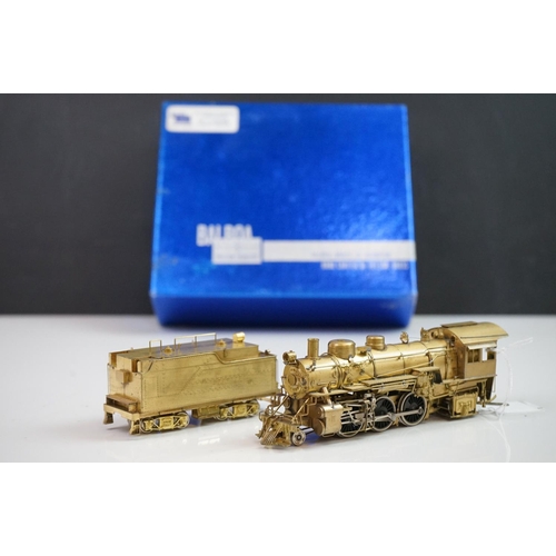 84 - Boxed Balboa Katsumi (Japan) HO gauge SF Prairie 2-6-2 brass locomotive & tender, unpainted, appeari... 