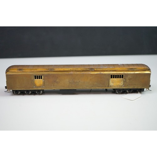 270 - Four boxed E Suydam & Co HO Railroad Equipment RR-5 Baggage Car brass models, one without bogies, ot... 