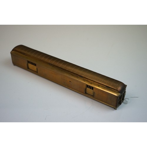 270 - Four boxed E Suydam & Co HO Railroad Equipment RR-5 Baggage Car brass models, one without bogies, ot... 