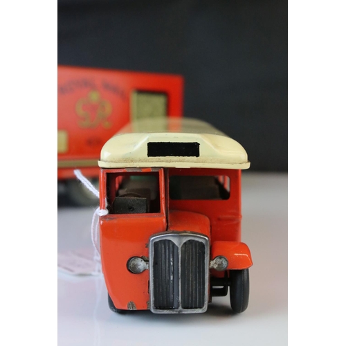 1231 - Two mid 20th C tin plate models to include Mettoy Royal Mail Van (discoloured and wear) and a Triang... 