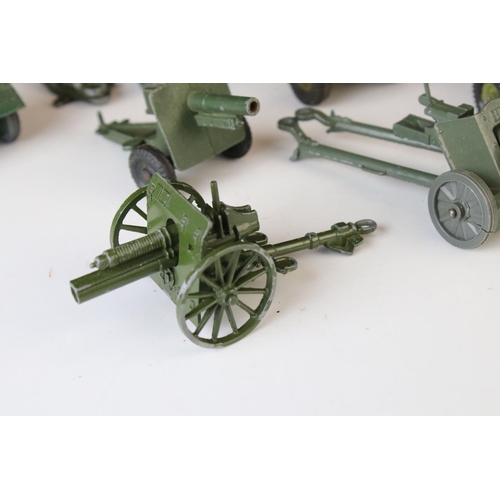 1238 - 12 Mid 20th C military vehicles and artillery diecast models to include Solido, Britains, Crescent, ... 