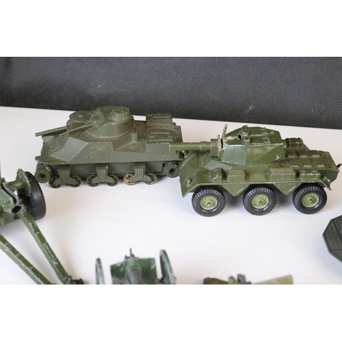 1238 - 12 Mid 20th C military vehicles and artillery diecast models to include Solido, Britains, Crescent, ... 