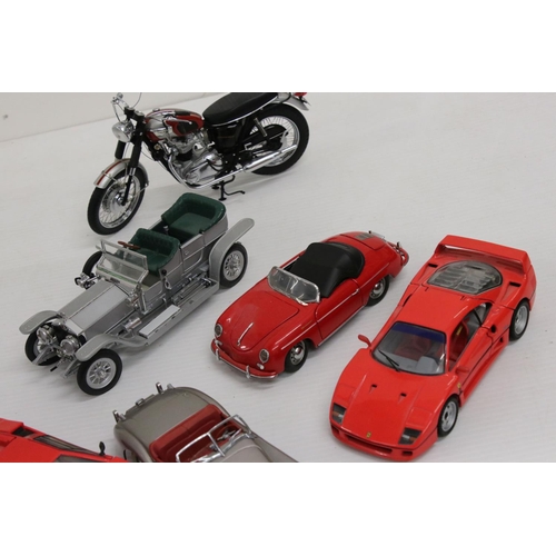 1270 - 10 x Ex-display Franklin Mint diecast models to include 1929 Bentley, 1967 Morris Minor Cooper, 1907... 