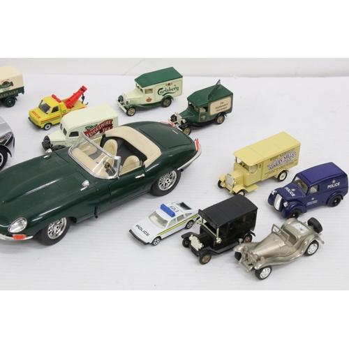 1270A - 16 x Playworn diecast models to include 2 x Maisto 1:12 Jaguar XJ220 AND Maclaren F1 1993, Burago 1:... 