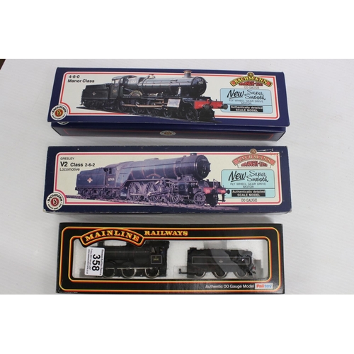 358 - Three boxed OO gauge locomotives to include 2 x Bachmann(31553 v2 60807 BR Black & 31300 4-6-0 Manor... 