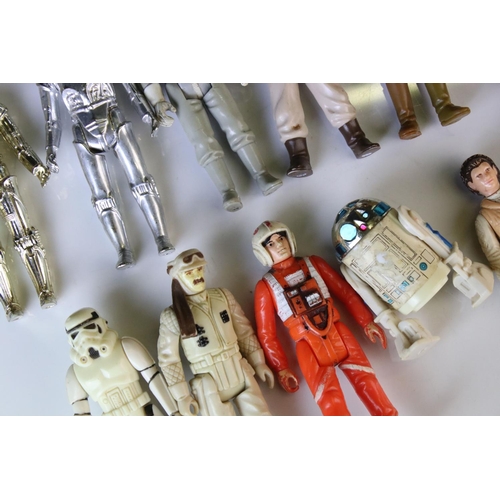 364 - Star Wars - 16 Original figures to include Darth Vader, C3PO, R2D2, Han Solo etc, play worn plus ano... 