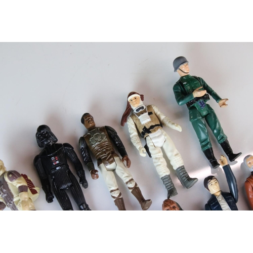 364 - Star Wars - 16 Original figures to include Darth Vader, C3PO, R2D2, Han Solo etc, play worn plus ano... 